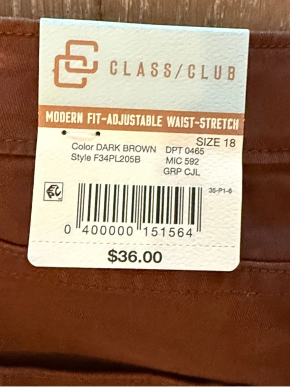 Class Club Brown Kids Chino Pants with Adjustable Waistbands